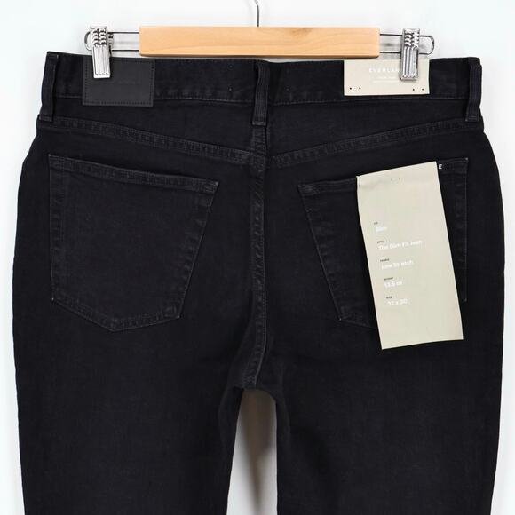 NWT Everlane Men's The Organic Cotton Slim-Fit Jean In Coal Black Size 32x30 - Picture 7 of 9